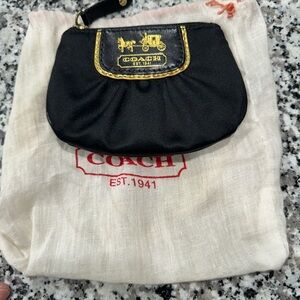 Coach Black Pouch with Gold Zipper
